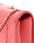 Caviar Quilted Small CC Filigree Flap Pink