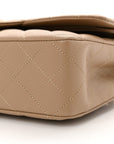 Caviar Quilted Medium Double Flap Dark Beige
