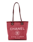 Canvas Mini Deauville Tote Red