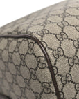 GG Supreme Monogram Textured Dollar Calfskin Web Medium Savoy Duffle Bag Beige Dark Brown