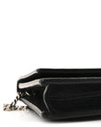 Calfskin Crocodile Embossed Kate Monogram Tassel Chain Wallet Black
