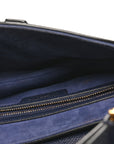 Grained Calfskin Saddle Bag Navy
