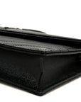 Grain De Poudre Matelasse Chevron Monogram Envelope Chain Wallet Black