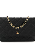 Caviar Quilted Wallet on Chain WOC Black