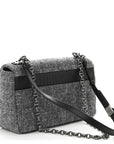 Tweed Macrocannage Medium Caro Bag Black