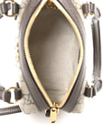 GG Supreme Monogram Textured Dollar Calfskin Web Super Mini Ophidia Top Handle Bowler Bag Beige Ebony New Acero