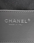 Metallic Caviar Quilted Mini CHNL 25 Handbag Anthracite