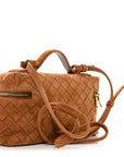 Suede Intrecciato Bang Bang Vanity Case Amber