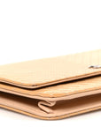 Patent Calfskin Chevron Quilted Wallet On Chain WOC Beige