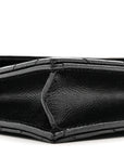 Grain De Poudre Matelasse Chevron Monogram Envelope Chain Wallet Black