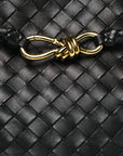 Nappa Intrecciato Medium Andiamo Shoulder Bag Black