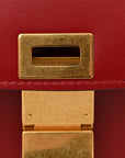 Box Calfskin Medium Classic Box Flap Bag Dark Brick
