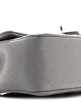 Caviar Quilted Mini Rectangular Flap Grey