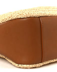 Raffia Calfskin Le 5 A 7 Small Hobo Natural Brick