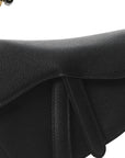 Grained Calfskin Mini Saddle Bag Black