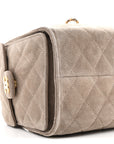 Suede Quilted Small CHNL 25 Handbag Dark Grey