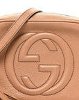 Pebbled Calfskin Small Soho Disco Bag Camelia