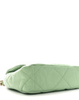 Goatskin Quilted Medium CHNL 19 Flap Light Green