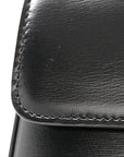 Shiny Calfskin Triomphe Chain Bag Black