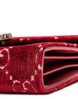 Velvet GG Monogram Mini Dionysus Chain Wallet Red Cipria