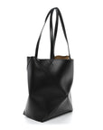 Shiny Calfskin Medium Puzzle Fold Tote Black