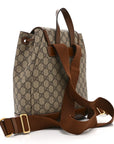 GG Supreme Monogram Azalea Calfskin Retro Interlocking G Buckle Backpack Beige Ebony Brown Sugar