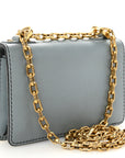 Grained Calfskin Mini J'AD1OR Chain Flap Bag Sky Blue