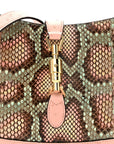 Snakeskin Ostrich Calfskin Small Jackie 1961 Hobo Pink Multicolor