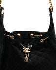 Suede Quilted Medium CHNL 25 Handbag Black