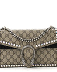 GG Supreme Monogram Crystal Small Dionysus Shoulder Bag Black