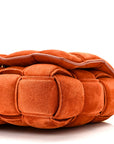 Suede Maxi Intrecciato Padded Chain Cassette Crossbody Bag Maple