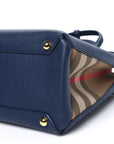 Derby Calfskin Vintage Check Medium Banner Tote Regency Blue