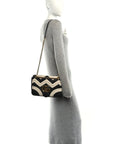 Calfskin Matelasse Medium GG Marmont Shoulder Bag Black White