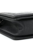 Caviar Quilted Medium Boy Flap Dark Grey
