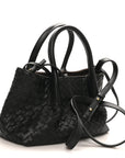 Calfskin Intrecciato Small Pinacoteca Tote Black Fondant