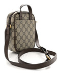 GG Supreme Monogram Web Mini Ophidia Double Zip Messenger Bag Beige New Acero