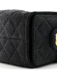 Washed Denim Quilted Mini CHNL 25 Handbag Black