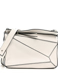 Calfskin Small Puzzle Bag White