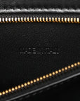Shiny Box Calfskin Small Hourglass Top Handle Bag Black