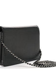 Metallic Caviar Timeless CC Wallet On Chain WOC Grey