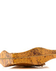 Spazzolato Calfskin Chain Clutch Gold Marble