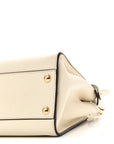 Vitello Seta Suede FF Mini Peekaboo Iconic Satchel Uovo Sigaro Marrone