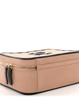 Caviar Quilted Large CC Filigree Vanity Case Beige Black
