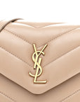 Calfskin Y Quilted Monogram Toy Loulou Crossbody Bag Dark Beige