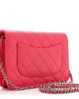 Caviar Quilted Wallet on Chain WOC Dark Pink