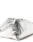 Metallized Arena Calfskin Medium Monaco Chain Shoulder Bag Silver