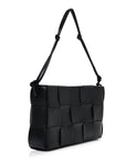 Calfskin Maxi Intrecciato Cassette Pouch On Strap Black