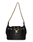 Washed Denim Quilted Mini CHNL 25 Handbag Black