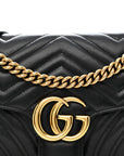 Calfskin Matelasse Small GG Marmont Shoulder Bag Black