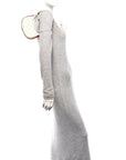 Canvas Calfskin Mini Ava Triomphe Shoulder Bag White